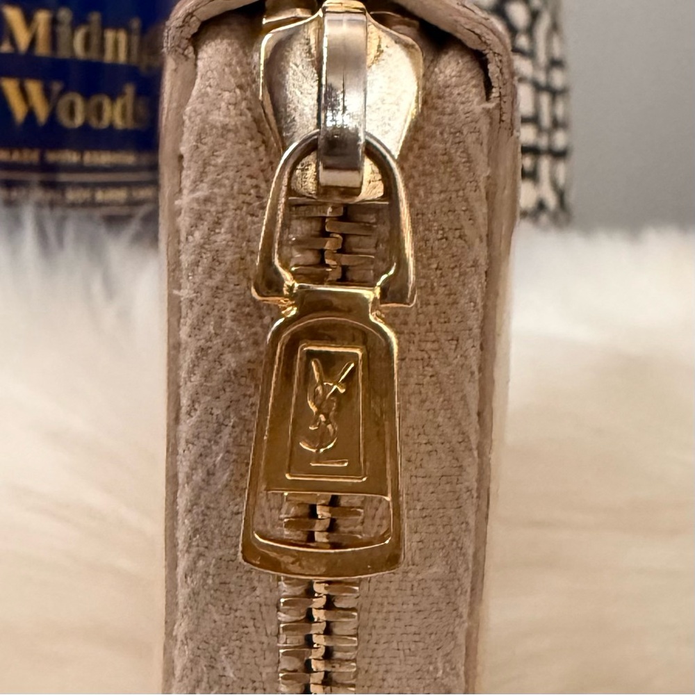 YSL Beige Patent Leather Continental Zip Around Wallet - Picture 10 of 15